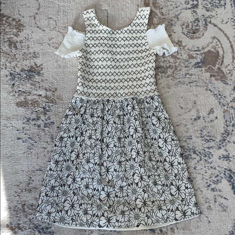 Ivory and black girls dress